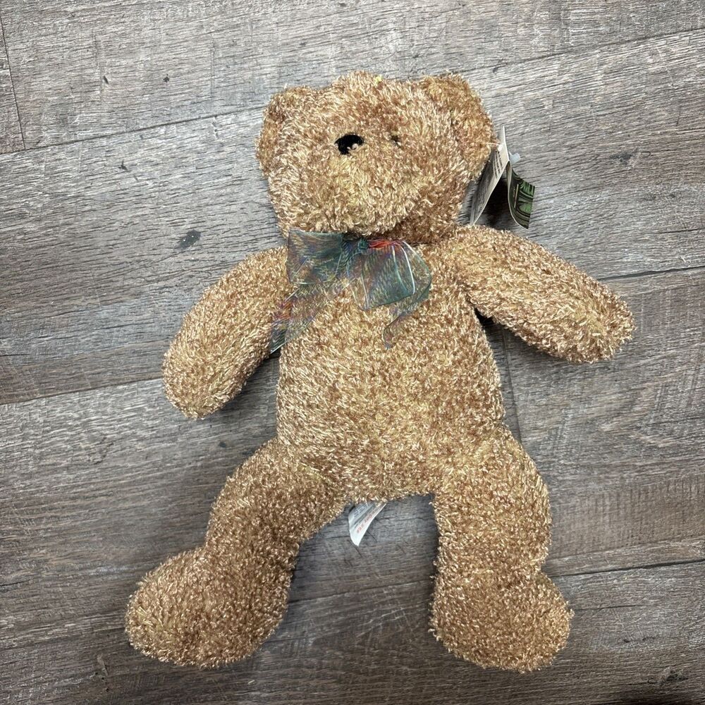 Kellytoy Classic Impressions 15” Jointed Teddy Bear Plush New 1997 Brown Bow